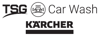 Zusammenschnitt der Logos von TSG Car Wash und Kärcher